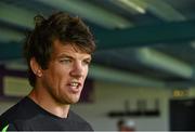 19 August 2014; Munster's Donncha O'Callaghan speaking during a press conference ahead of their pre-season game against Gloucester on Saturday. Munster Rugby Press Conference, Cork Institute of Technology, Bishopstown, Cork. Picture credit: Diarmuid Greene / SPORTSFILE