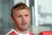 19 August 2014; Ulster's Roger Wilson during a press conference ahead of their pre-season friendly match against Exeter Chiefs on Friday. Ulster Rugby Press Conference, Kingspan Stadium, Ravenhill Park, Belfast, Co. Antrim. Picture credit: Oliver McVeigh / SPORTSFILE