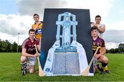 19 August 2014; U-21 stars Tony Kelly, Clare, Stephen McAfee, Antrim, Cathal Mannion, Galway, and Conor McDonald, Wexford, met today in Clanna Gael GAA Club ahead of the Bord Gáis Energy GAA Hurling U-21 All-Ireland Semi Final which take place this Saturday 23rd August in Semple Stadium, Thurles. Clare take on Ulster winners Antrim at 4pm while Galway face Leinster kingpins Wexford at 6pm. Both games will be shown live on TG4 and spectators can vote for their player of the match by using hBGE. Pictured are, from left, Galway's Cathal Mannion, Clare's Tony Kelly, Wexford's Conor McDonald and Antrim's Stephen McAfee. Bord Gáis Energy GAA Hurling All-Ireland U21 Championship Semi-Final Photocall, Clanna Gael Fontenoy GAA Club, Ringsend, Dublin. Picture credit: Ramsey Cardy / SPORTSFILE