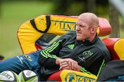 19 August 2014; Munster's Paul O'Connell sits out squad training ahead of their pre-season game against Gloucester on Saturday. Munster Rugby Squad Pre-Season Training, Cork Institute of Technology, Cork. Picture credit: Diarmuid Greene / SPORTSFILE