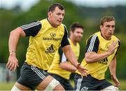 19 August 2014; Munster's Robin Copeland, left, and Tommy O'Donnell in action during squad training ahead of their pre-season game against Gloucester on Saturday. Munster Rugby Squad Pre-Season Training, Cork Institute of Technology, Cork. Picture credit: Diarmuid Greene / SPORTSFILE