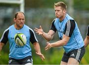 19 August 2014; Munster's Ivan Dineen, left, and BJ Botha in action during squad training ahead of their pre-season game against Gloucester on Saturday. Munster Rugby Squad Pre-Season Training, Cork Institute of Technology, Cork. Picture credit: Diarmuid Greene / SPORTSFILE