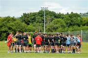 19 August 2014; Munster players and coaches gather together during squad training ahead of their pre-season game against Gloucester on Saturday. Munster Rugby Squad Pre-Season Training, Cork Institute of Technology, Cork. Picture credit: Diarmuid Greene / SPORTSFILE