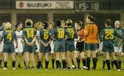 4 November 2006; Referee Declan Staunton does a head count of both teams. Ireland were deducted points after allowing a &quot;replacement player&quot; on the pitch after Cora Staunton was shown a yellow card and sin-binned. Ladies International Rules Series 2006, Second Test, Ireland v Australia, Parnell Park, Dublin. Picture credit: Brendan Moran / SPORTSFILE