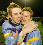 6 November 2006; Craig Rogers and Colm Judge, UCD, celebrate after the final whistle. Dublin Senior Football Championship Final, UCD v St Vincents, Parnell Park, Dublin. Picture credit: Pat Murphy / SPORTSFILE