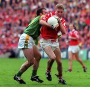 26 September 1999; Anthony Lynch of Cork in action against Evan Kelly of Meath during the GAA Football All-Ireland Senior Championship Final match between Meath and Cork at Croke Park in Dublin. Photo by Matt Browne/Sportsfile