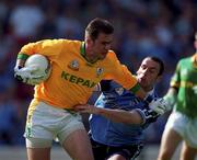 1 August 1999; Cormac Sullivan of Meath in action against Ian Robertson of Dublin during the Leinster Senior Football Championship Final match between Dublin and Meath at Croke Park in Dublin. Photo by Ray McManus/Sportsfile