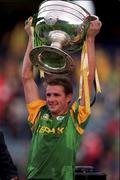 26 September 1999; Darren Fay of Meath lifts The Sam Maguire Cup following the GAA Football All-Ireland Senior Championship Final match between Meath and Cork at Croke Park in Dublin. Photo by Ray McManus/Sportsfile