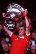 17 September 1989; Cork captain Denis Allen lifts the Sam Maguire following the All-Ireland Senior Football Championship Final between Cork and Mayo at Croke Park in Dublin. Photo Ray McManus/Sportsfile