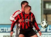 31 October 1999; Glen Crowe of Bohemians in action against Ian Lynch of Sligo Rovers during the Eircom League Premier Division match between Bohemians and Sligo Rovers at Dalymount Park in Dublin. Photo by David Maher/Sportsfile