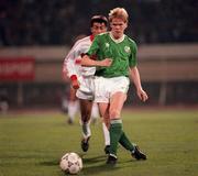 13 November 1991; Steve Staunton of Ireland during the European Championship Qualifier match between Turkey and Republic of Ireland in Istanbul, Turkey. Photo by Ray McManus/Sportsfile