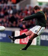 3 October 1999; Jannie de Beer of South Africa during the Rugby World Cup Pool A match between Scotland and South Africa at Murrayfield Stadium in Edinburgh, Scotland. Photo by Matt Browne/Sportsfile
