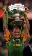 26 September 1999; John McDermott of Meath lifts the Sam Maguire Cup following the GAA Football All-Ireland Senior Championship Final match between Meath and Cork at Croke Park in Dublin. Photo by Ray McManus/Sportsfile