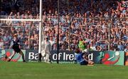 1 August 1999; Ollie Murphy of Meath shoots to score his side's first goal during the Leinster Senior Football Championship Final match between Dublin and Meath at Croke Park in Dublin. Photo by Ray McManus/Sportsfile