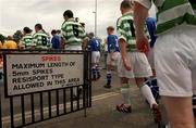 22 August 1999; Players from both side's walk onto the pitch prior to the Eircom League Premier Division match between Shamrock Rovers and Finn Harps at Morton Stadium in Santry, Dublin. Photo by David Maher/Sportsfile