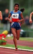 19 June 1999; Sunita Rani of India during the Cork City Sports event at the Mardyke Arena in Cork. Photo by Brendan Moran/Sportsfile