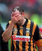 12 September 1999; Kilkenny's Pat O'Neill at the end of the match after Kilkenny suffered defeat at the hands of Cork, All Ireland Senior Hurling Championship Final, Croke Park, Dublin. Picture credit: Ray McManus / SPORTSFILE