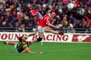 26 September 1999; Philip Clifford of Cork in action against Darren Fay of Meath during the GAA Football All-Ireland Senior Championship Final match between Meath and Cork at Croke Park in Dublin. Photo by Matt Browne/Sportsfile