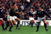 3 October 1999; Pieter Rossouw of South Africa during the Rugby World Cup Pool A match between Scotland and South Africa at Murrayfield Stadium in Edinburgh, Scotland. Photo by Matt Browne/Sportsfile