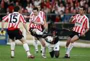 14 September 2006; Barry Molloy, Derry City, in action against Amara Diane, Paris St Germain. UEFA Cup, First Round, First leg fixture, Derry City v Paris St Germain, Brandywell, Derry. Picture credit: Oliver McVeigh / SPORTSFILE