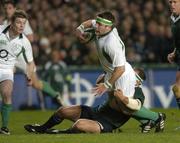 11 November 2006; Bryan Young, Ireland, is tackled by Bryan Hadana, South Africa. Autumn Internationals, Ireland v South Africa, Lansdowne Road, Dublin. Picture credit: Matt Browne / SPORTSFILE