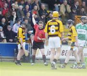 12 November 2006; Antony O'Connell, Rathnure is issued a red card by referee Barry Kelly. AIB Leinster Senior Club Hurling Championship, Rathnure v Ballyhale Shamrocks, Wexford Park, Co. Wexford. Picture credit: Aoife Rice / SPORTSFILE