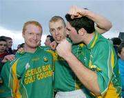 12 November 2006; South Kerry players from left, Aidan O'Sullivan, Ronan Hussey and Bryan Sheehan celebrate after the game. Kerry Senior Football Championship Final, Dr. Crokes v South Kerry, Fitzgerald Stadium, Killarney, Co. Kerry. Picture credit: Brendan Moran / SPORTSFILE