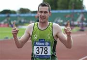 20 August 2014; Team Ireland's Michael McKillop, from Newtownabbey, Co. Antrim, after winning the men's 800m - T38 final in a time of 1:58.16. 2014 IPC Athletics European Championships, Swansea University, Swansea, Wales. Picture credit: Luc Percival / SPORTSFILE