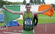 20 August 2014; Team Ireland's Michael McKillop, from Newtownabbey, Co. Antrim, after winning the men's 800m - T38 final in a time of 1:58.16. 2014 IPC Athletics European Championships, Swansea University, Swansea, Wales. Picture credit: Luc Percival / SPORTSFILE