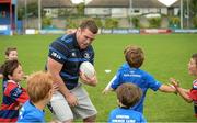 20 August 2014; Leinster and Ireland rugby player Jack McGrath interacting with participants during The Herald Leinster Rugby Summer Camps in Clontarf RFC, Dublin. Picture credit: Piaras O Midheach / SPORTSFILE