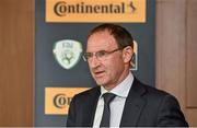 20 August 2014; The FAI today announced Continental Tyres as the official partner of Irish Women's Football. Pictured speaking at the announcement is Republic of Ireland Senior Men's team manager Martin O'Neill. Aviva Stadium, Lansdowne Road, Dublin. Picture credit: Barry Cregg / SPORTSFILE