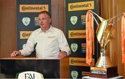 20 August 2014; The FAI today announced Continental Tyres as the official partner of Irish Women's Football. Pictured speaking at the announcement is Guy Frobisher, Continental Tyres. Aviva Stadium, Lansdowne Road, Dublin. Picture credit: Barry Cregg / SPORTSFILE