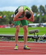 20 August 2014; Team Ireland's Michael McKillop, from Newtownabbey, Co. Antrim, after winning the men's 800m - T38 final in a time of 1:58.16. 2014 IPC Athletics European Championships, Swansea University, Swansea, Wales. Picture credit: Chris Vaughan / SPORTSFILE