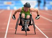 20 August 2014; Team Ireland's John McCarthy, from Dunmanway, Co. Cork, competing in the men's 100m - T51 final, where he finished fifth in a time of 26.25. 2014 IPC Athletics European Championships, Swansea University, Swansea, Wales. Picture credit: Chris Vaughan / SPORTSFILE