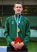 20 August 2014; Team Ireland's Michael McKillop, from Newtownabbey, Co. Antrim, with his gold medal after winning the men's 800m - T38 final, with a time of 1:58.16. 2014 IPC Athletics European Championships, Swansea University, Swansea, Wales. Picture credit: Chris Vaughan / SPORTSFILE
