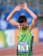 20 August 2014; Team Ireland's Andrew Flynn, from Stepaside, Dublin, after competing in the men's 5,000m - T13 final, where he finished seventh in a new personal best time of 16:47.69. 2014 IPC Athletics European Championships, Swansea University, Swansea, Wales. Picture credit: Chris Vaughan / SPORTSFILE