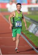 20 August 2014; Team Ireland's Andrew Flynn, from Stepaside, Dublin, competing in the men's 5,000m - T13 final, where he finished seventh in a new personal best time of 16:47.69. 2014 IPC Athletics European Championships, Swansea University, Swansea, Wales. Picture credit: Chris Vaughan / SPORTSFILE