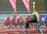 21 August 2014; Team Ireland's Orla Barry, from Ladysbridge, Cork, competing in the women's discus throw - T57 final, where she won silver with a throw of 28.13. 2014 IPC Athletics European Championships, Swansea University, Swansea, Wales. Picture credit: Steve Pope / SPORTSFILE
