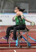 21 August 2014; Team Ireland's Orla Barry, from Ladysbridge, Cork, competing in the women's discus throw - T57 final, where she won silver with a throw of 28.13. 2014 IPC Athletics European Championships, Swansea University, Swansea, Wales. Picture credit: Steve Pope / SPORTSFILE