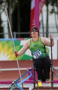21 August 2014; Team Ireland's Lorraine Regan, from Kilcormac, Co. Offaly, competing in the women's javelin - T56 final, where she finished fifth with a throw of 15.80. 2014 IPC Athletics European Championships, Swansea University, Swansea, Wales. Picture credit: Steve Pope / SPORTSFILE