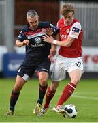 22 August 2014; Chris Forrester, St Patrick's Athletic, in action against Gary Dempsey, Shelbourne. FAI Ford Cup, 3rd Round, St Patrick's Athletic v Shelbourne, Richmond Park, Dublin. Picture credit: David Maher / SPORTSFILE