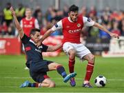22 August 2014; Killian Brennan, St Patrick's Athletic, in action against Dylan Connolly, Shelbourne. FAI Ford Cup, 3rd Round, St Patrick's Athletic v Shelbourne, Richmond Park, Dublin. Picture credit: David Maher / SPORTSFILE