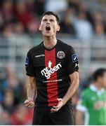 22 August 2014; Dinny Corcoran, Bohemians, reacts after scoring his side's first goal. FAI Ford Cup, 3rd Round, Cork City v Bohemians. Turner's Cross, Cork. Picture credit: Diarmuid Greene / SPORTSFILE