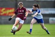 23 August 2014; Lorna Joyce, Galway, in action against Yvonne Connell, Monaghan. TG4 All-Ireland Ladies Football Senior Championship, Quarter-Final, Galway v Monaghan, St Brendan's Park, Birr, Co. Offaly. Picture credit: Brendan Moran / SPORTSFILE