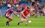 23 August 2014; Gemma O'Connor, Cork, in action against Katrina Parrock, Wexford. Liberty Insurance All-Ireland Senior Camogie Championship Semi-Final, Cork v Wexford, Semple Stadium, Thurles, Co. Tipperary. Picture credit: Diarmuid Greene / SPORTSFILE