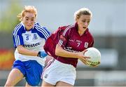 23 August 2014; Sinead Burke, Galway, in action against Grainne McNally, Monaghan. TG4 All-Ireland Ladies Football Senior Championship, Quarter-Final, Galway v Monaghan, St Brendan's Park, Birr, Co. Offaly. Picture credit: Brendan Moran / SPORTSFILE