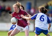23 August 2014; Louise Ward, Galway, in action against Christine Reilly and Sharon Courtney, right, Monaghan. TG4 All-Ireland Ladies Football Senior Championship, Quarter-Final, Galway v Monaghan, St Brendan's Park, Birr, Co. Offaly. Picture credit: Brendan Moran / SPORTSFILE