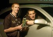 10 November 2006; The Opel GPA Hurler of the Year Henry Shefflin, from Kilkenny, with the Opel / GPA Footballer of the Year Kieran Donaghy, from Kerry, at the 2006 Opel GPA Player of the Year Awards. Gaelic Player Assoication Awards, Citywest Hotel, Dublin. Picture credit: Brendan Moran / SPORTSFILE