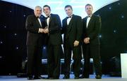 10 November 2006; Aidan O'Mahony, Kerry, receives his award from An Taoiseach Bertie Ahern, TD, in the company of Dessie Farrell, Chief Executive, GPA and Dave Sheerin, Opel Ireland, at the 2006 Opel GPA Player of the Year Awards. Gaelic Player Assoication Awards, Citywest Hotel, Dublin. Picture credit: Brendan Moran / SPORTSFILE