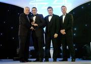 10 November 2006; Alan Brogan, Dublin, receives his award from An Taoiseach Bertie Ahern, TD, in the company of Dessie Farrell, Chief Executive, GPA and Dave Sheerin, Opel Ireland, at the 2006 Opel GPA Player of the Year Awards. Gaelic Player Assoication Awards, Citywest Hotel, Dublin. Picture credit: Brendan Moran / SPORTSFILE